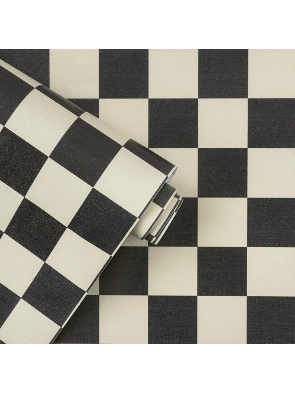 Vintage Checkered Peel and Stick Wallpaper - Black & White Plaid Removable Vinyl